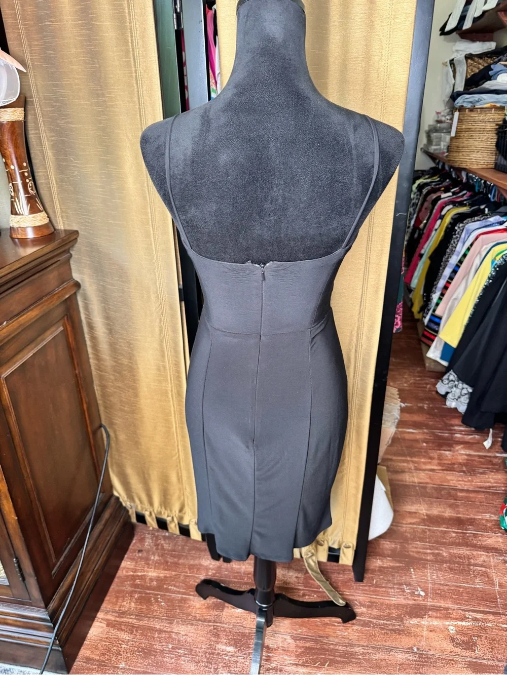 Blondie Nites Black Rhinestone Bodycon Cocktail Dress Juniors Size 3 - Picture 4 of 8